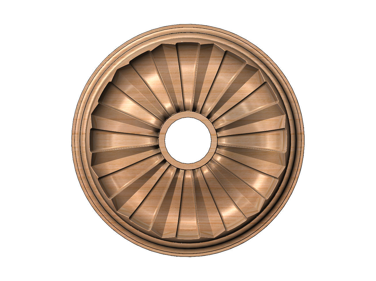 Faceted steps 450mm ceiling medalion rosette relief 3D print model_11