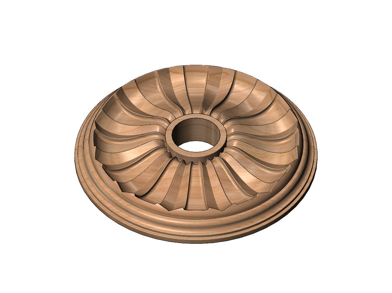 Faceted steps 450mm ceiling medalion rosette relief 3D print model_12