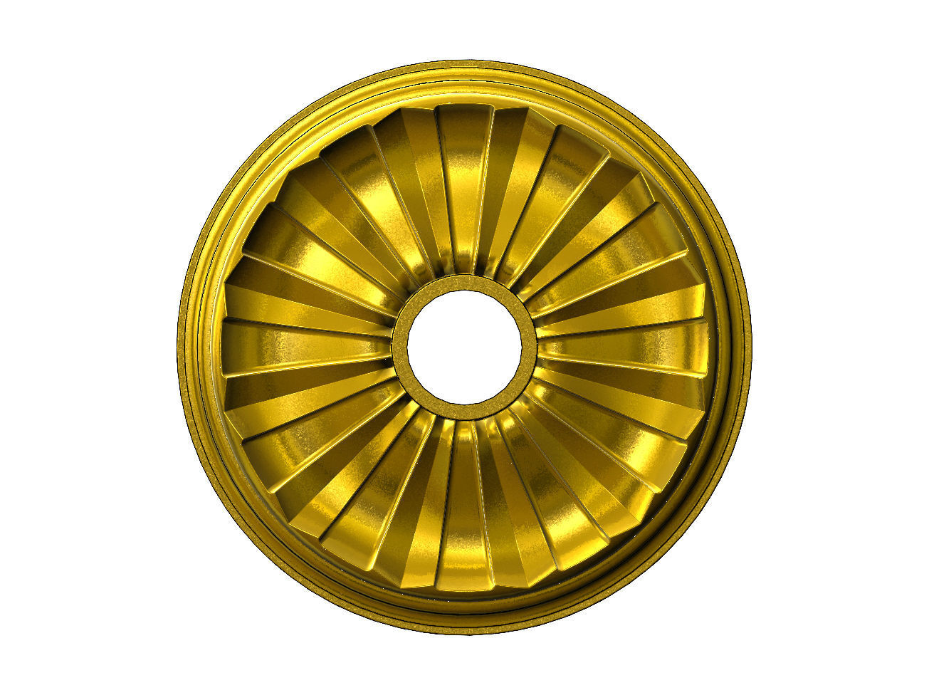 Faceted steps 450mm ceiling medalion rosette relief 3D print model_15