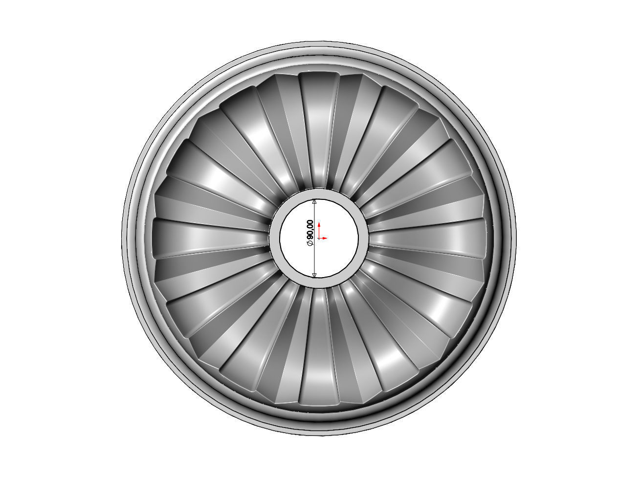 Faceted steps 450mm ceiling medalion rosette relief 3D print model_7