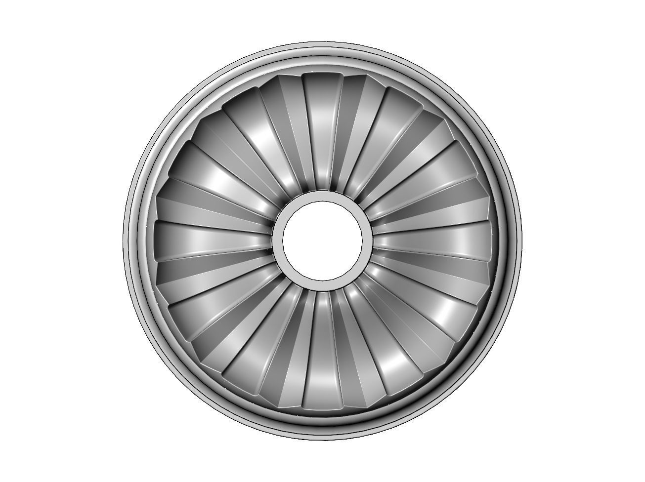 Faceted steps 450mm ceiling medalion rosette relief 3D print model_1