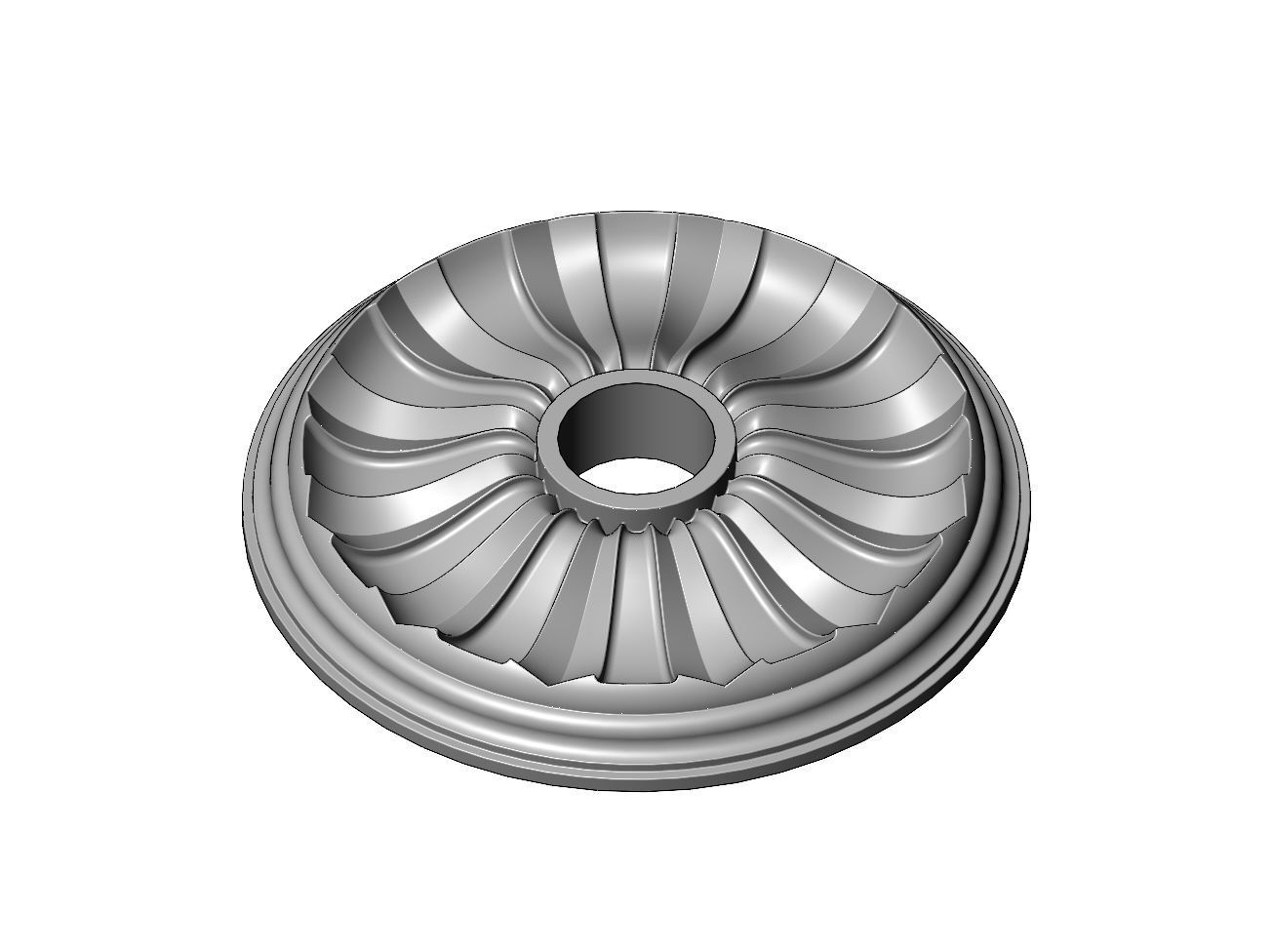 Faceted steps 450mm ceiling medalion rosette relief 3D print model_2