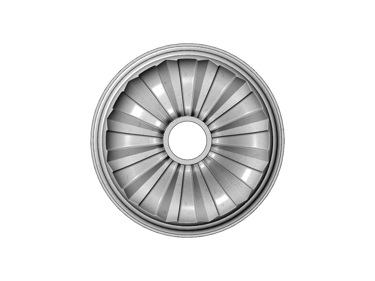 Faceted steps 450mm ceiling medalion rosette relief 3D print model_9