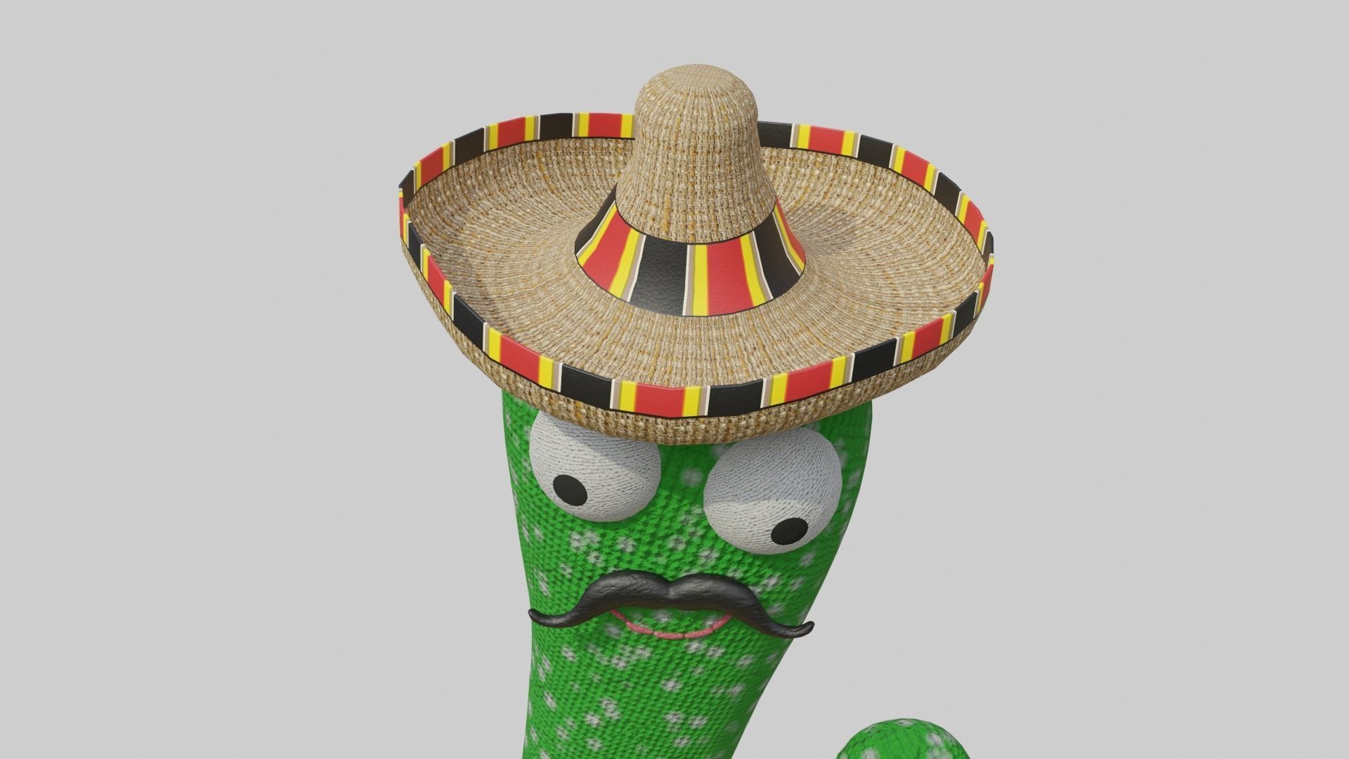 Mexican Dancing Cactus Toy - Rigged and Animated Low-poly 3D model_11