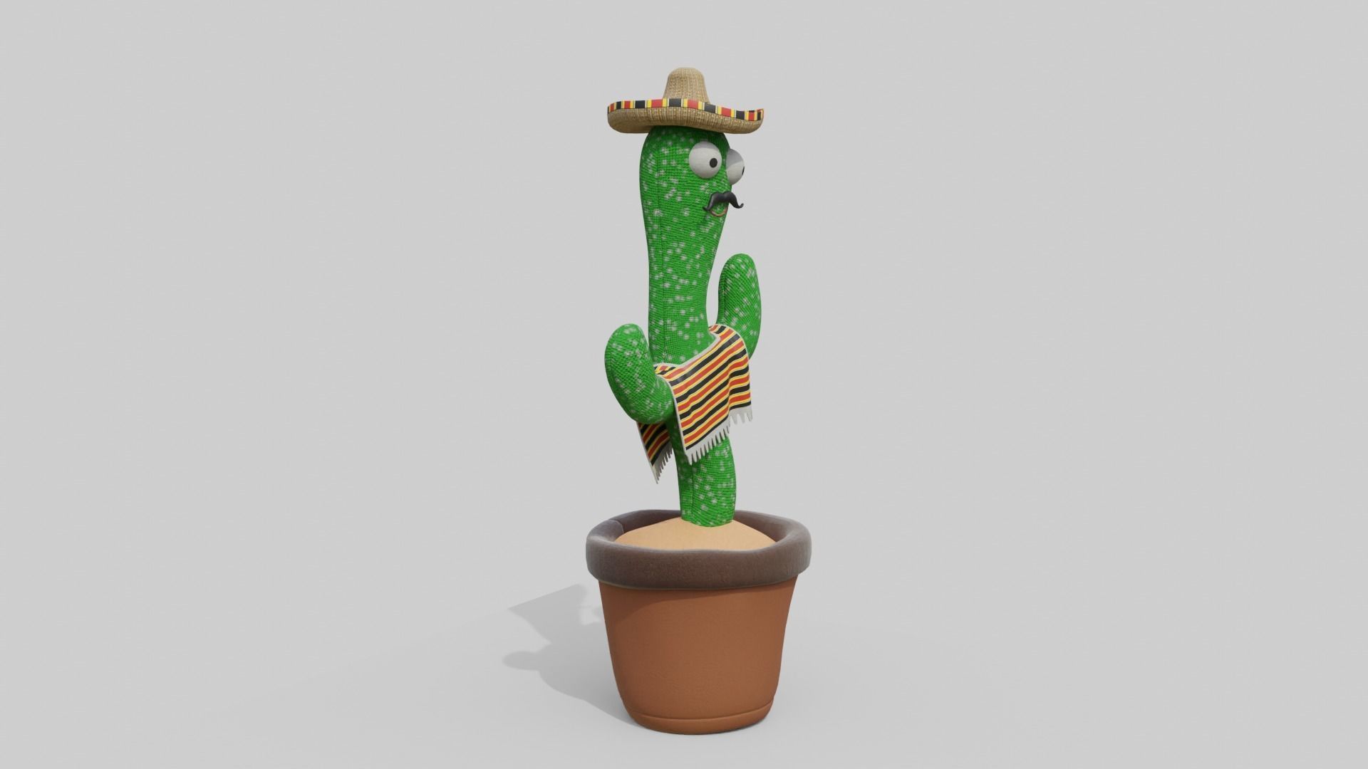 Mexican Dancing Cactus Toy - Rigged and Animated Low-poly 3D model_5