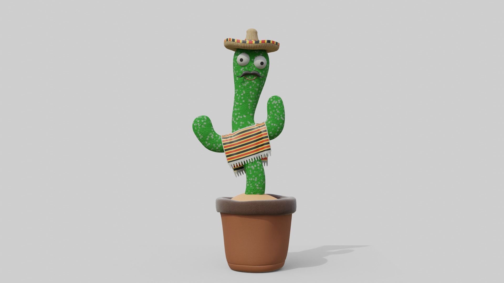 Mexican Dancing Cactus Toy - Rigged and Animated Low-poly 3D model_3