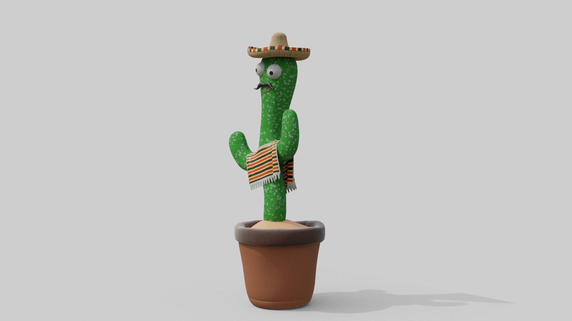 Mexican Dancing Cactus Toy - Rigged and Animated Low-poly 3D model_4