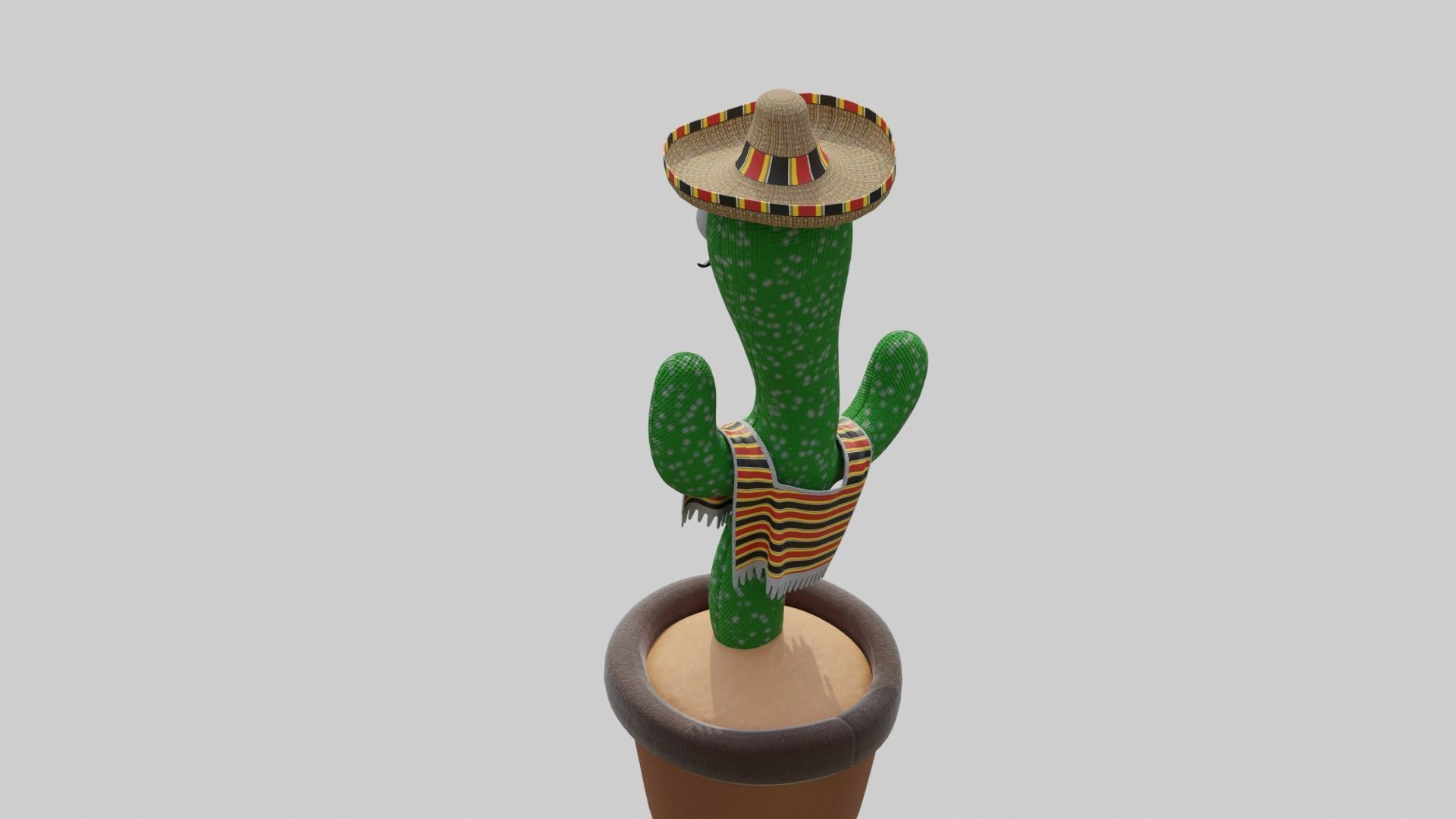 Mexican Dancing Cactus Toy - Rigged and Animated Low-poly 3D model_10