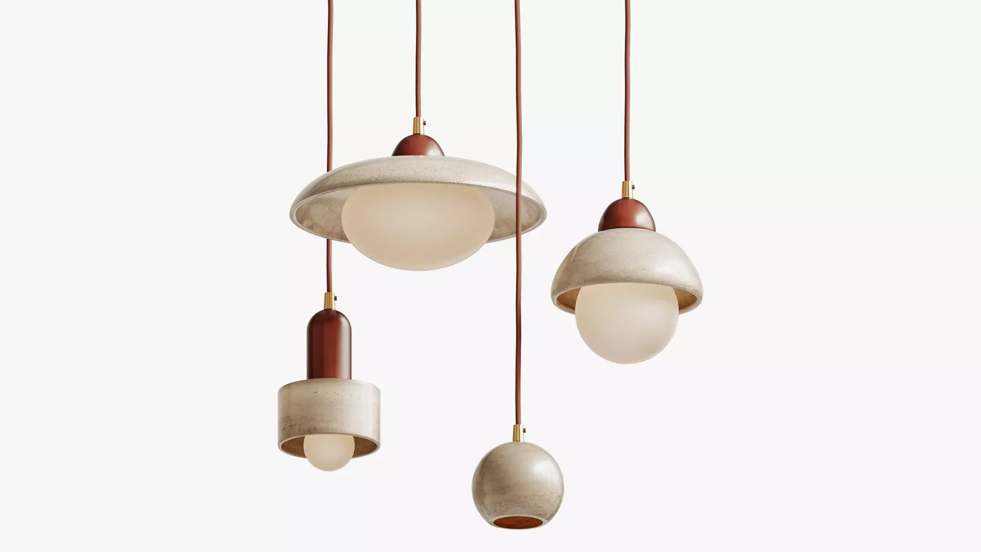 Travertine Pendant Lamp 3D model_0
