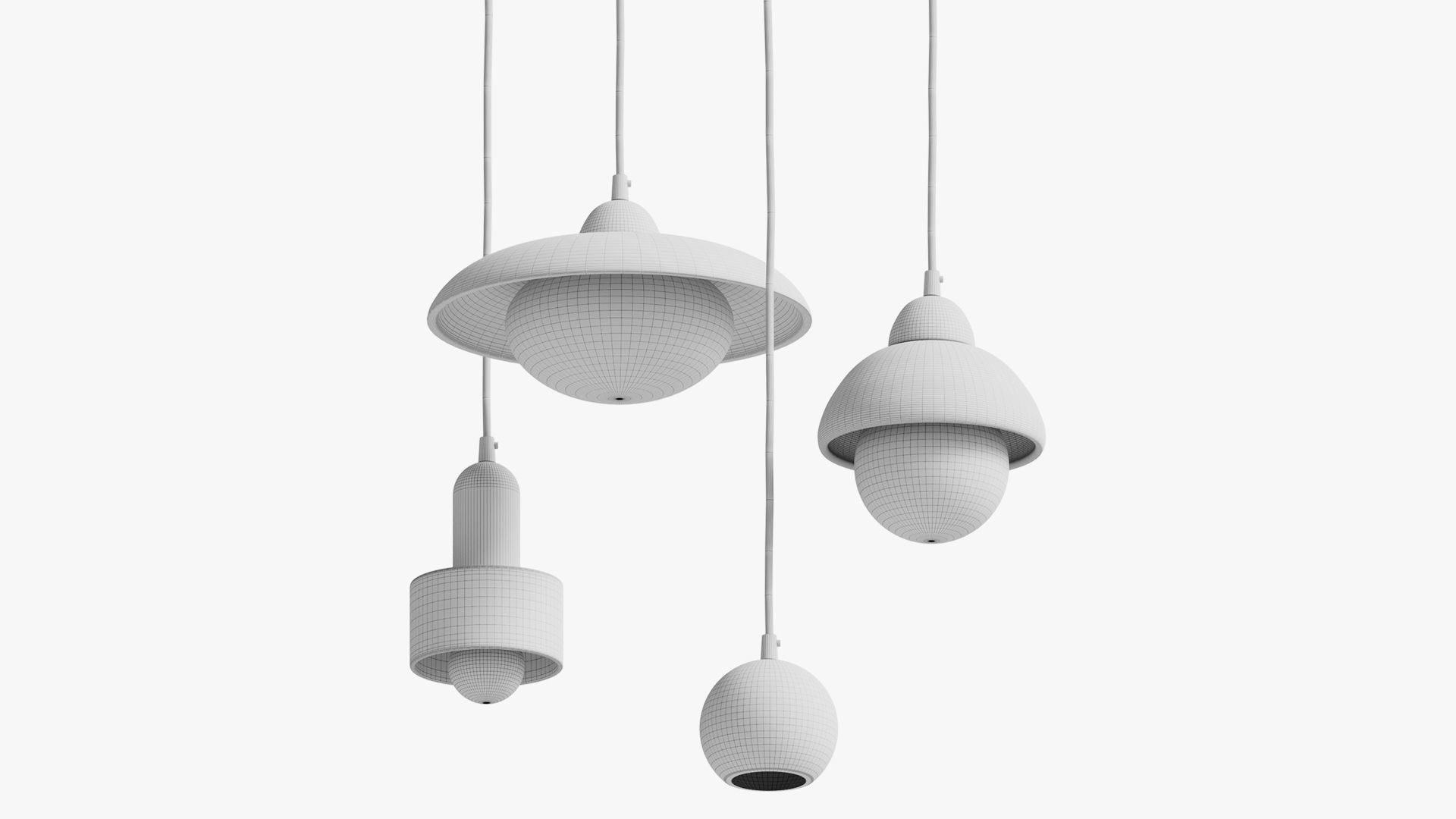 Travertine Pendant Lamp 3D model_5