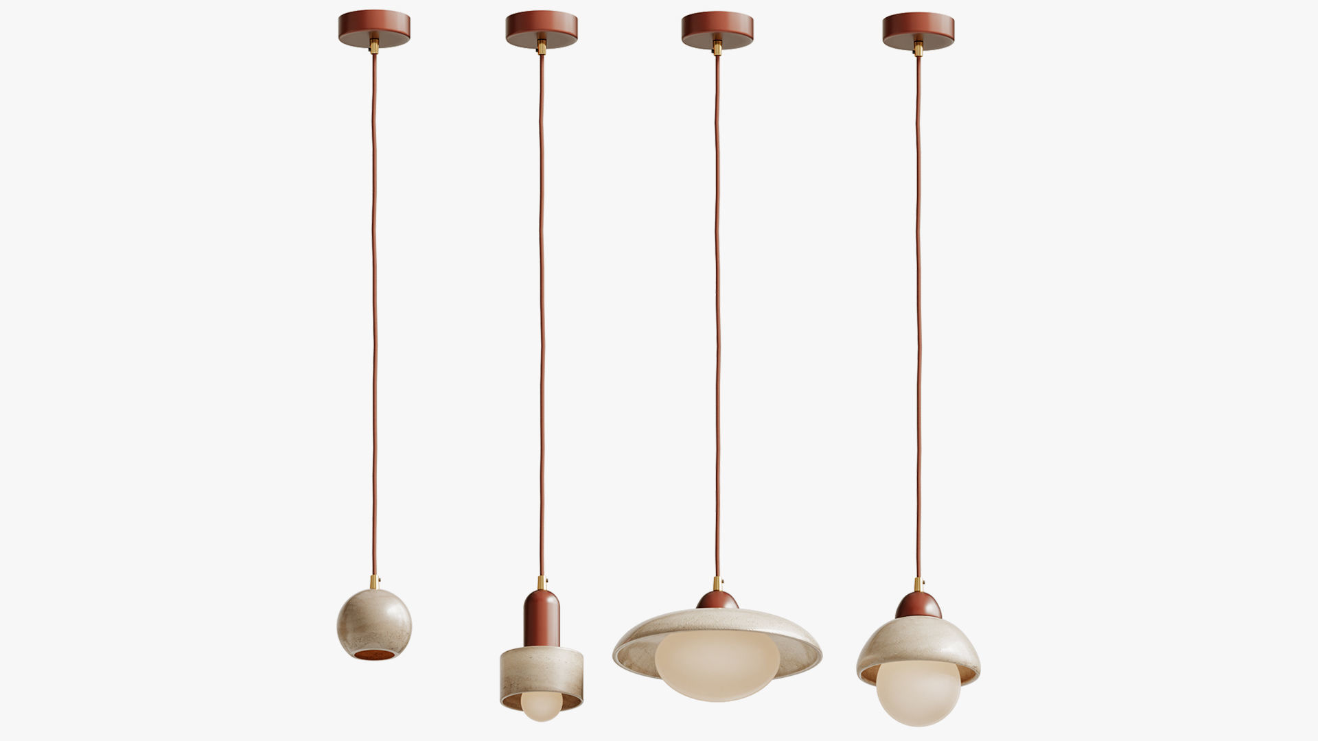 Travertine Pendant Lamp 3D model_1
