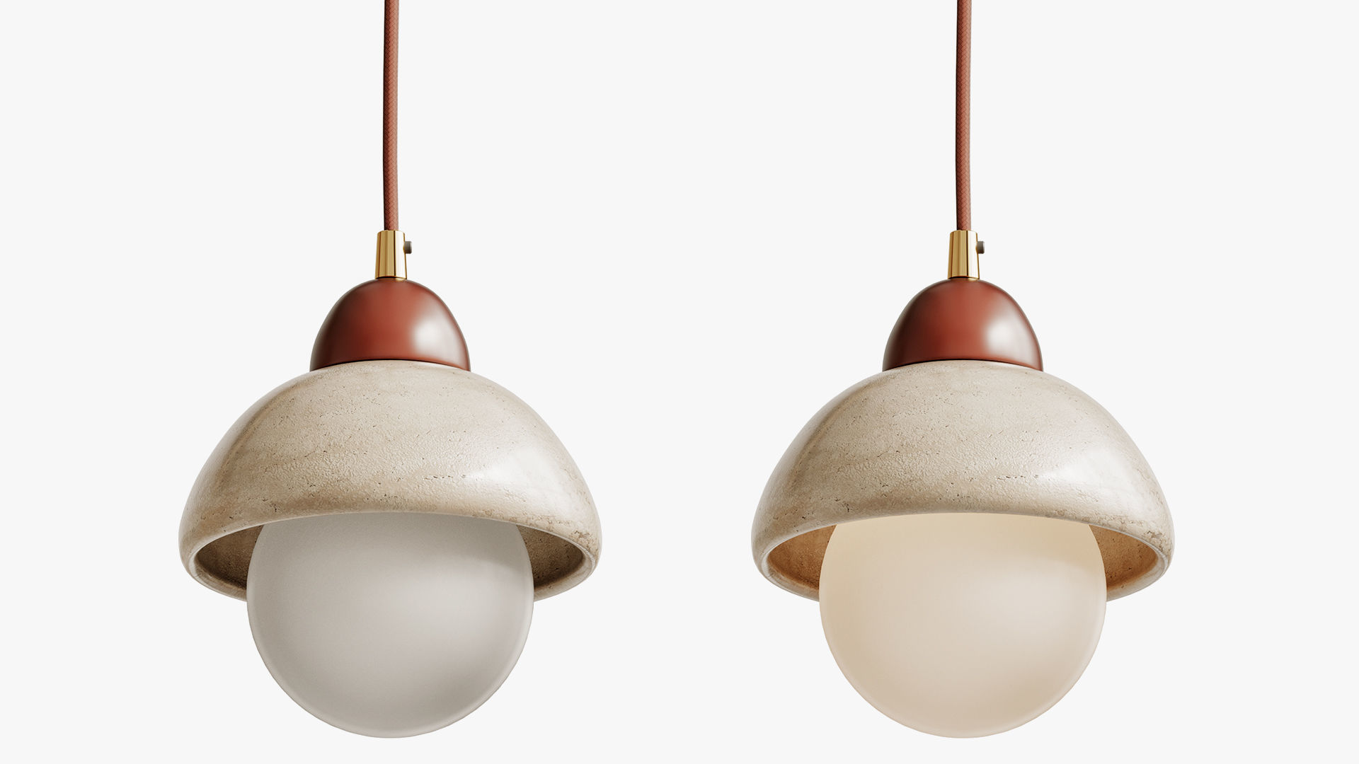 Travertine Pendant Lamp 3D model_4