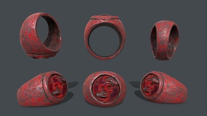 Skull Ring Low-poly 3D model