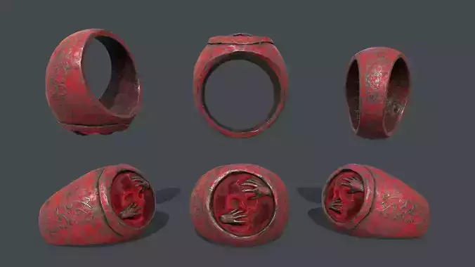 Skull Ring Low-poly 3D model