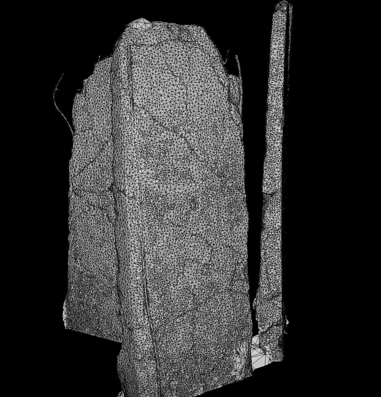 concrete fence damaged blocks debris photogrammetry Low-poly 3D model_4