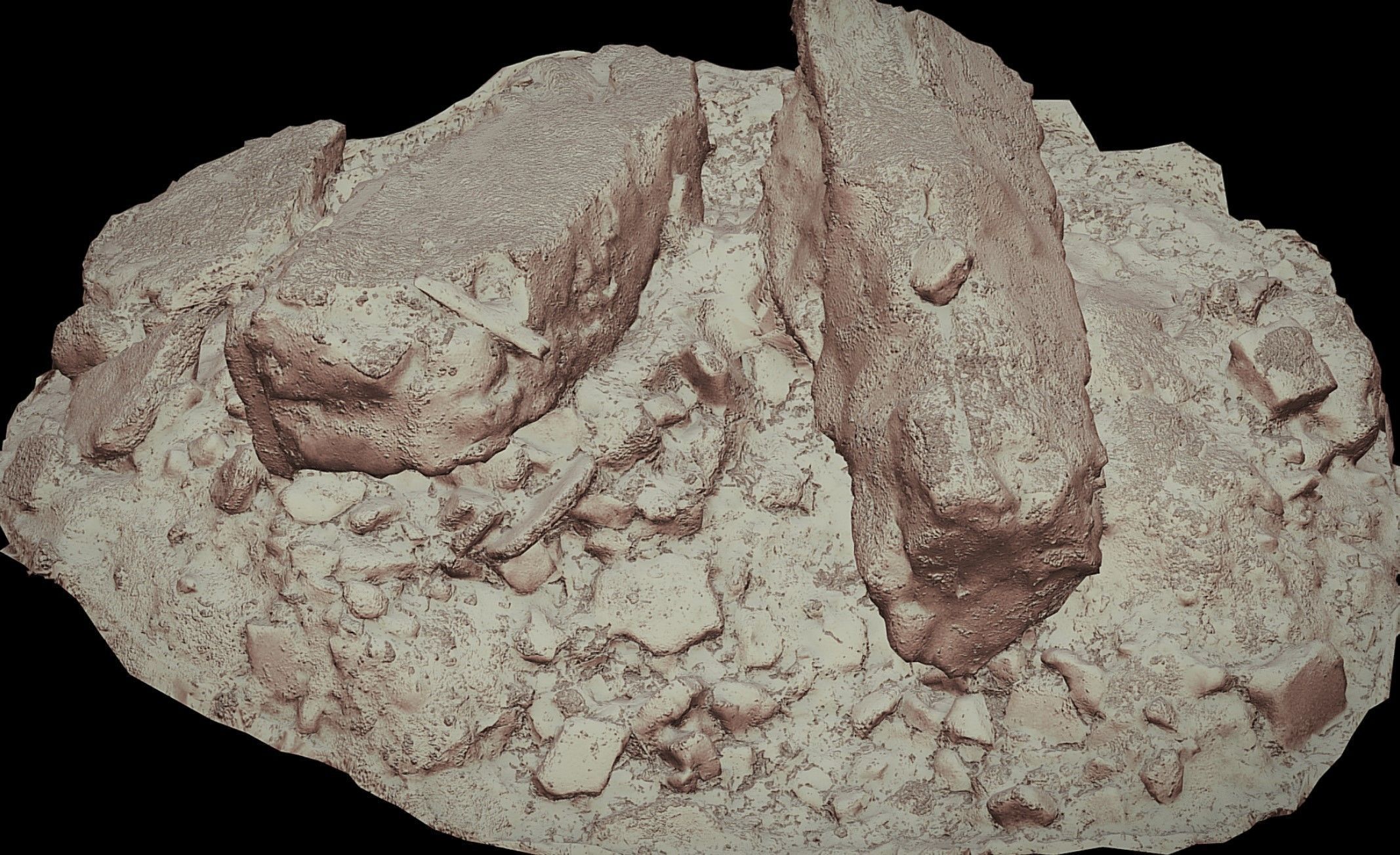 house ruins concrete bricks debris photogrammetry Low-poly 3D model_4