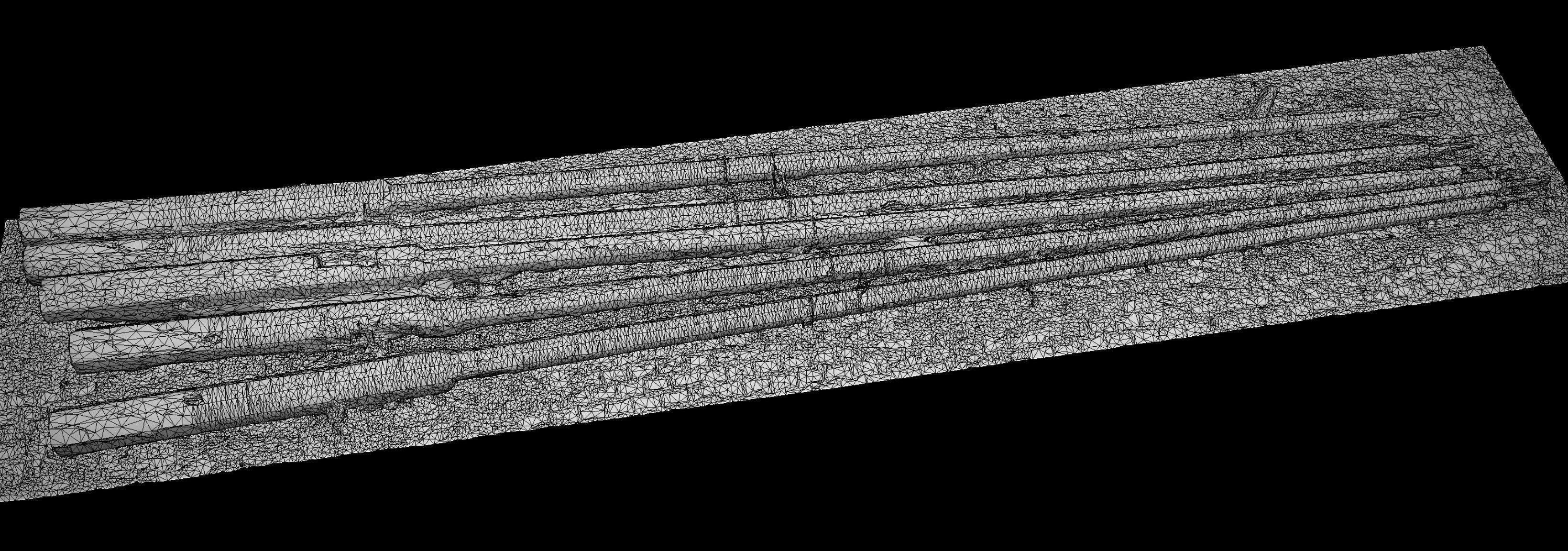 concrete broken lamps ground photogrammetry Low-poly 3D model_5