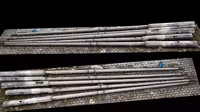 concrete broken lamps ground photogrammetry