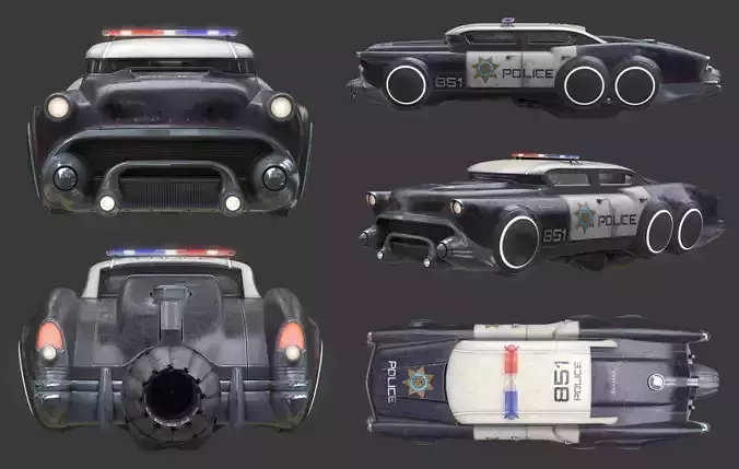 Futuristic flying car 4 3D model