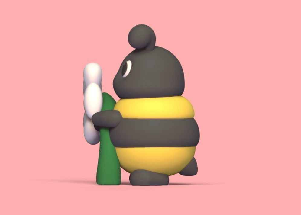 Bee Flower 3D print model_3