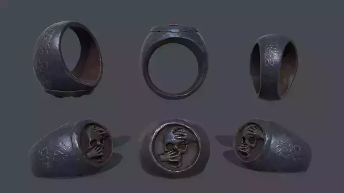 Skull Ring Low-poly 3D model