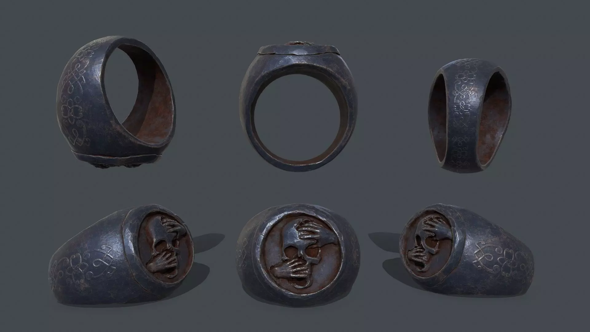 Skull Ring Low-poly 3D model