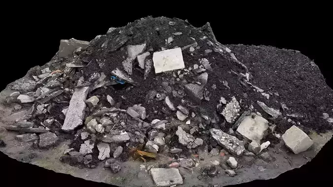 asphalt debris pile ground photogrammetry