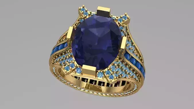 Diamond Regal Sapphire Coronet Ring