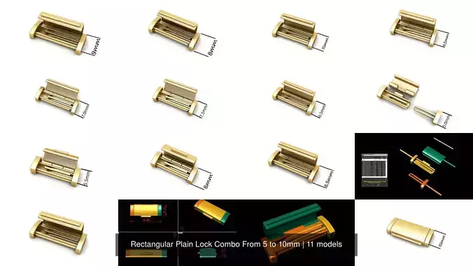 Rectangular Plain Lock Combo From 5 to 10mm