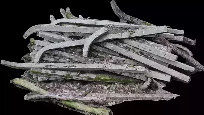 concrete destroyed soviet fence debris photogrammetry