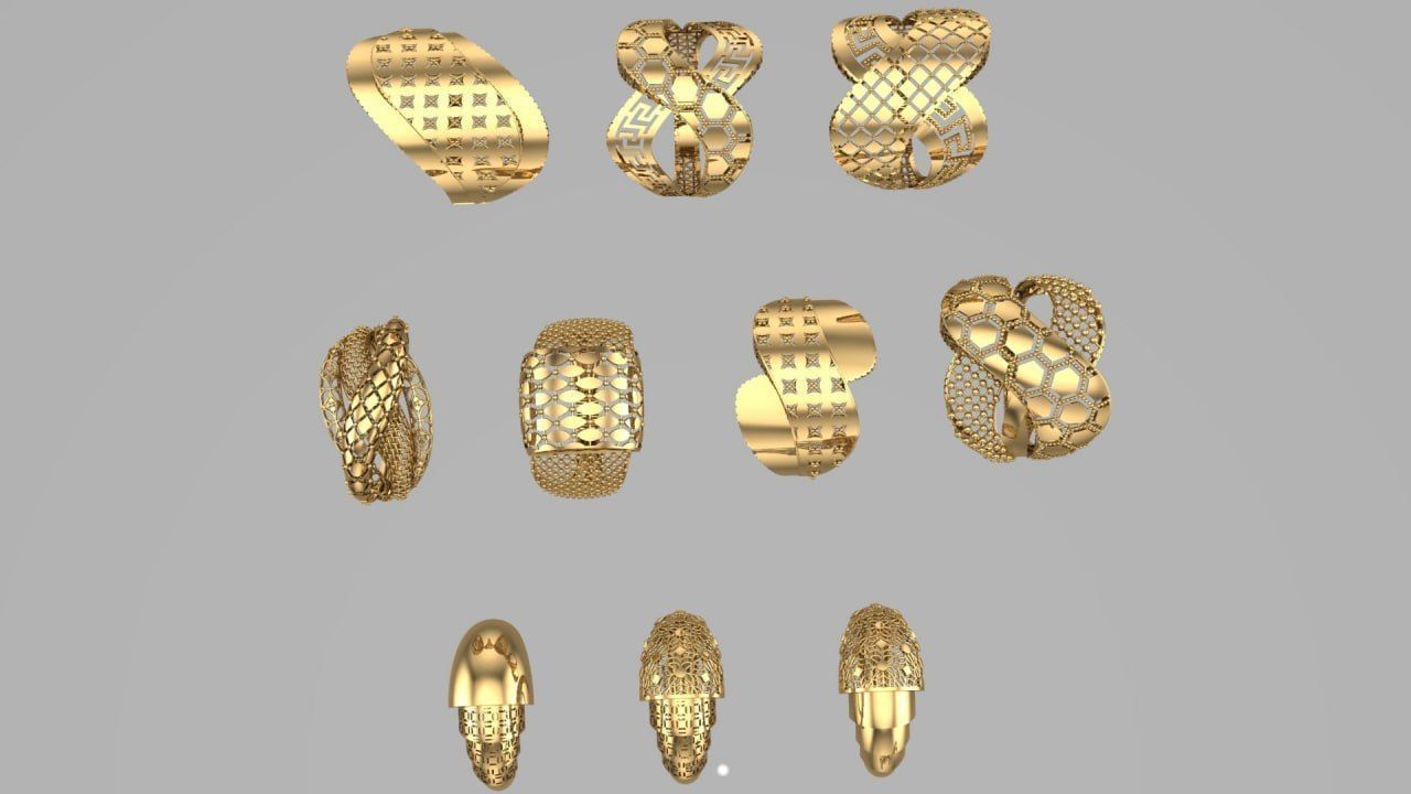 A Symphony of Rings - Elegance in Gold and Silver 3D print model_6
