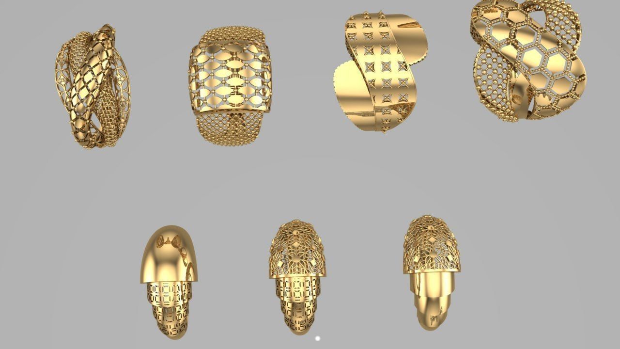 A Symphony of Rings - Elegance in Gold and Silver 3D print model_9