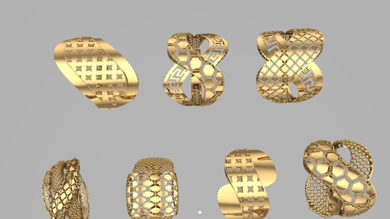 A Symphony of Rings - Elegance in Gold and Silver 3D print model_8