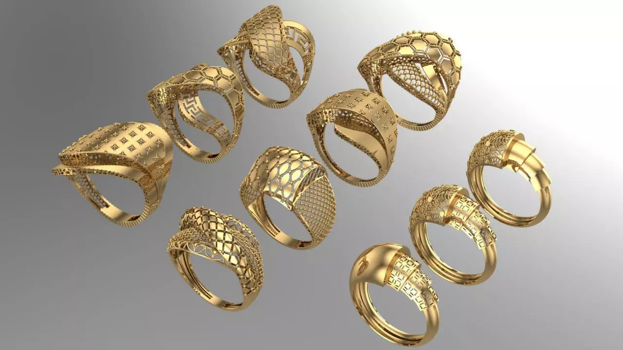 A Symphony of Rings - Elegance in Gold and Silver 3D print model_0