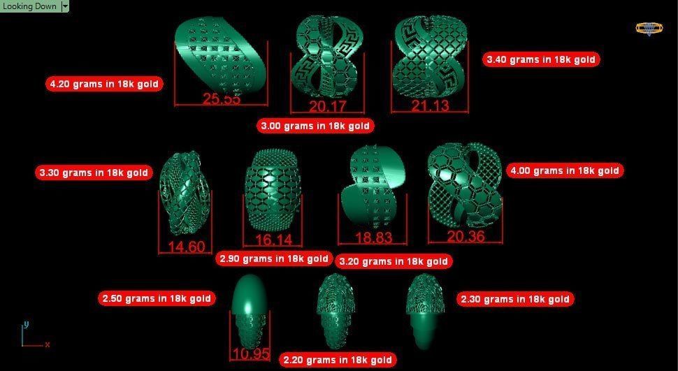 A Symphony of Rings - Elegance in Gold and Silver 3D print model_10