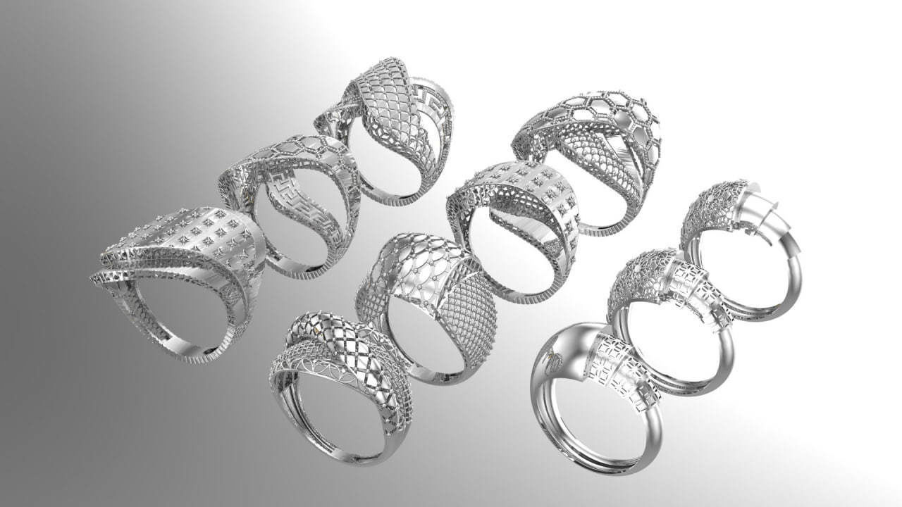 A Symphony of Rings - Elegance in Gold and Silver 3D print model_4