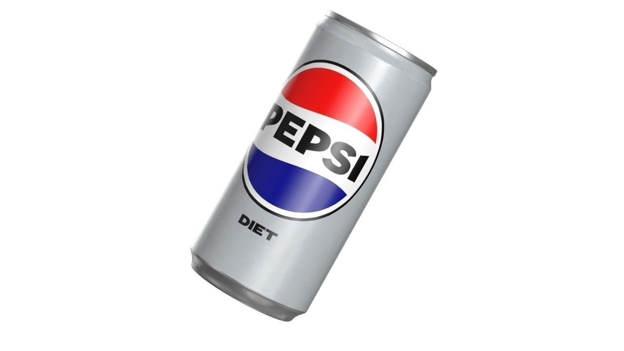 Pepsi Diet Drink Can Slim 190ml 01 Low-poly 3D model_9