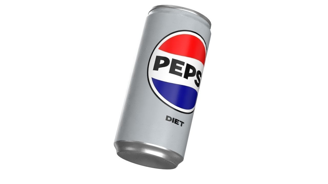 Pepsi Diet Drink Can Slim 190ml 01 Low-poly 3D model_10