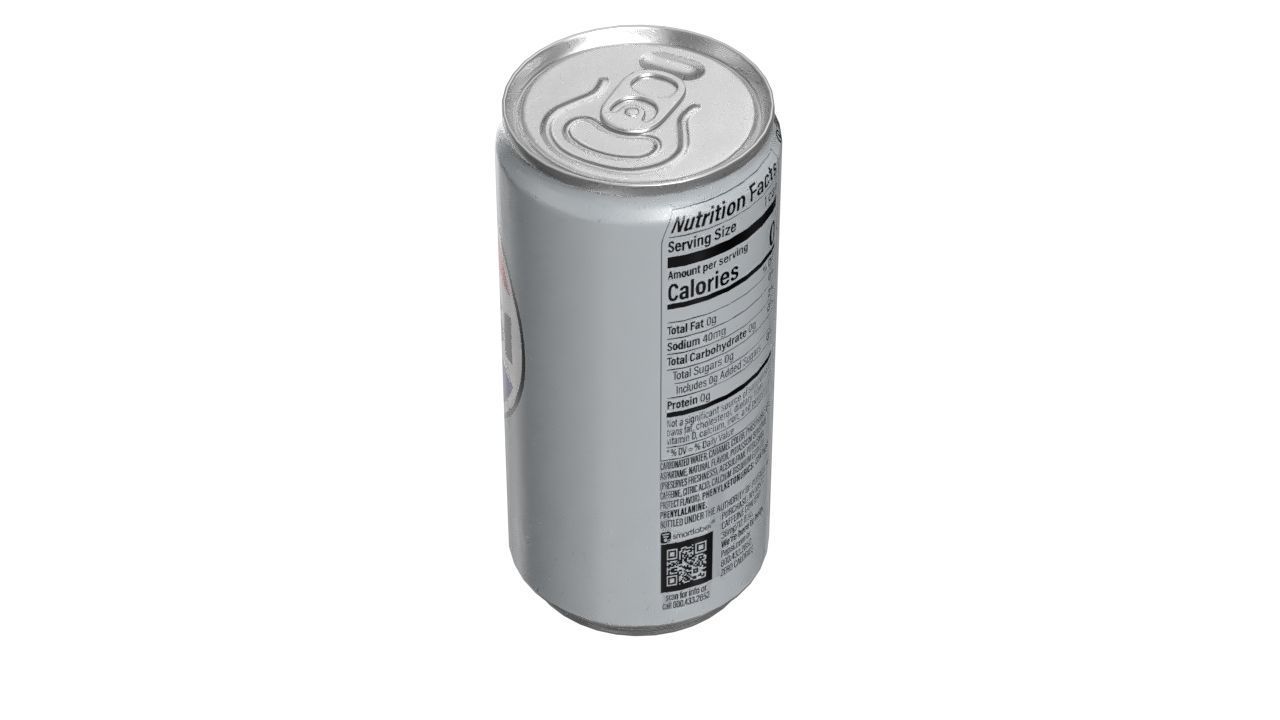Pepsi Diet Drink Can Slim 190ml 01 Low-poly 3D model_7