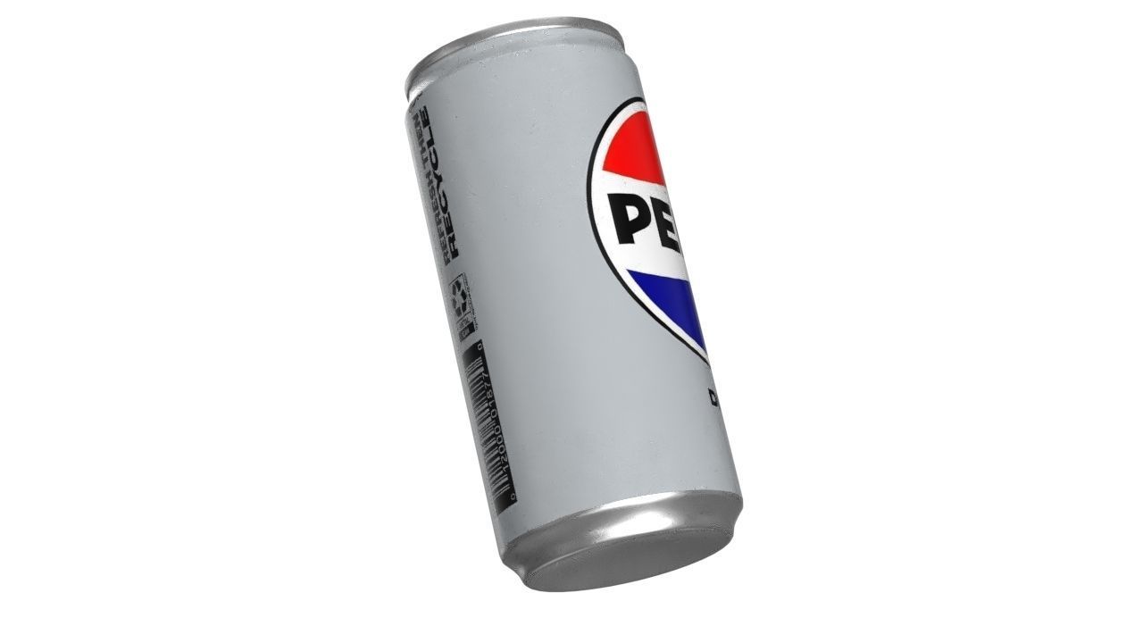 Pepsi Diet Drink Can Slim 190ml 01 Low-poly 3D model_11