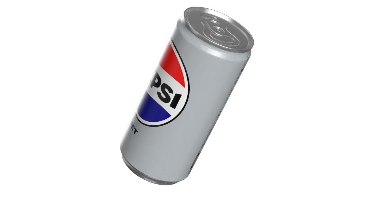 Pepsi Diet Drink Can Slim 190ml 01 Low-poly 3D model_8