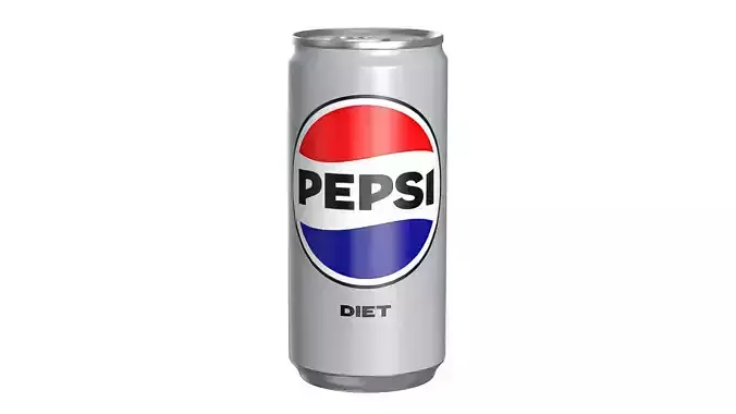 Pepsi Diet Drink Can Slim 190ml 01 Low-poly 3D model