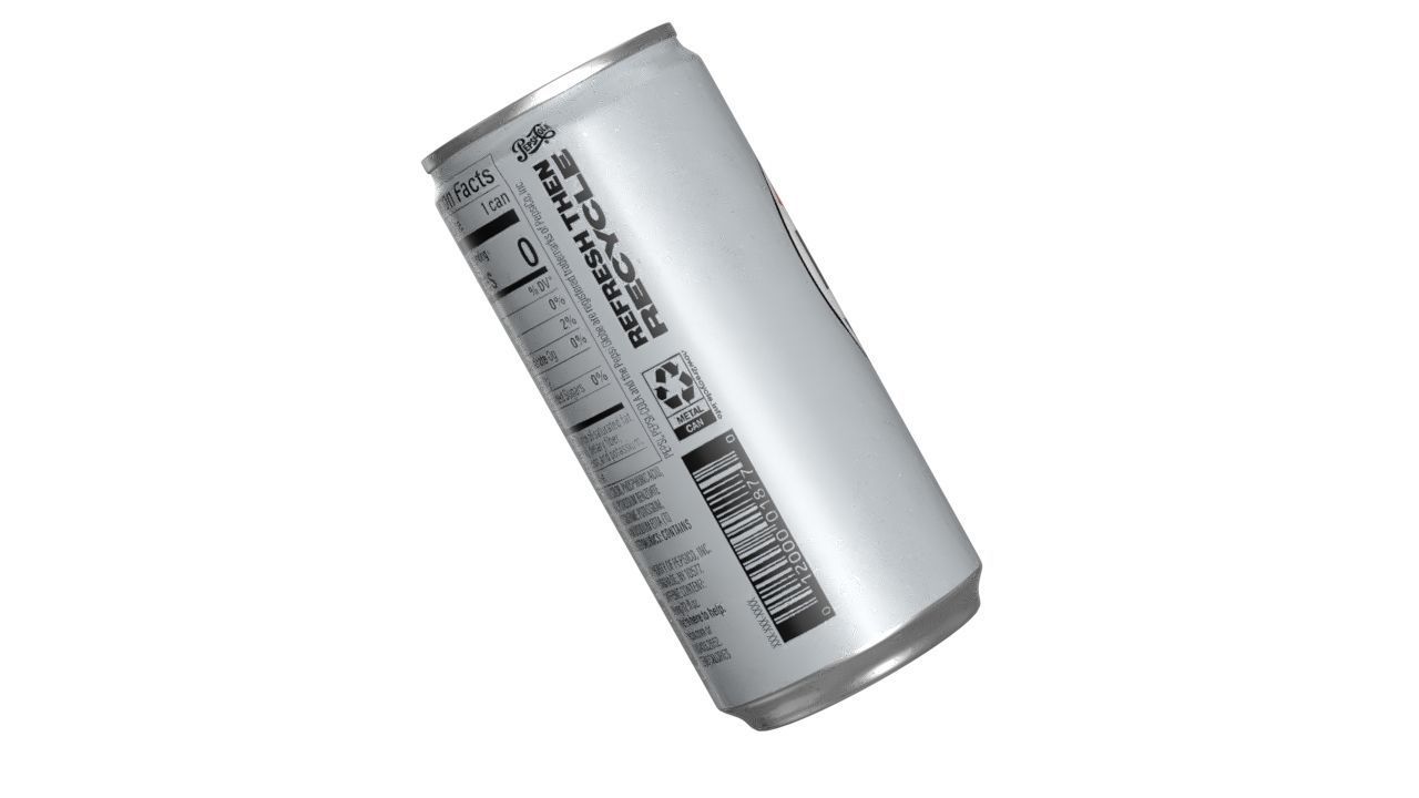 Pepsi Diet Drink Can Slim 190ml 01 Low-poly 3D model_12