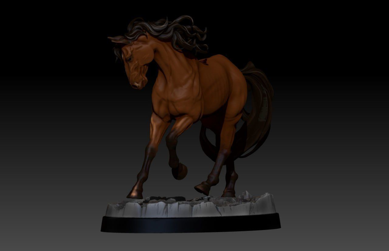 3D Horse Model - Mustang Statue M17 3D print model_1