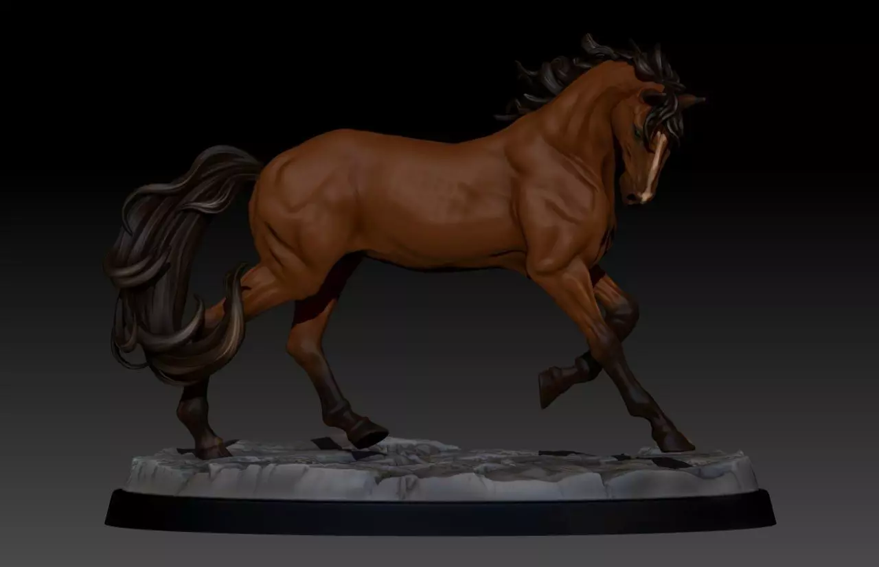 3D Horse Model - Mustang Statue M17 3D print model_0