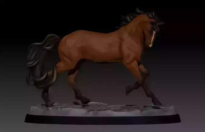 3D Horse Model - Mustang Statue M17 3D print model