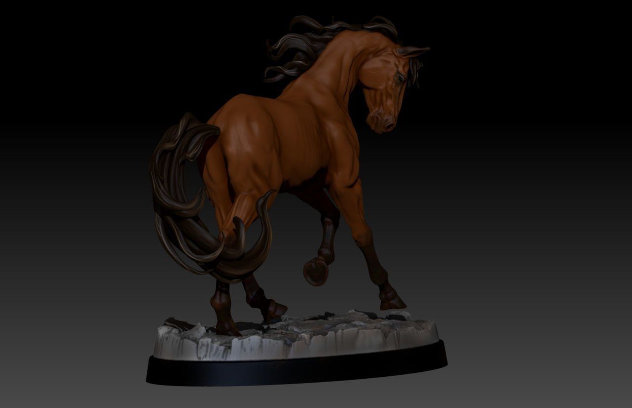3D Horse Model - Mustang Statue M17 3D print model_4
