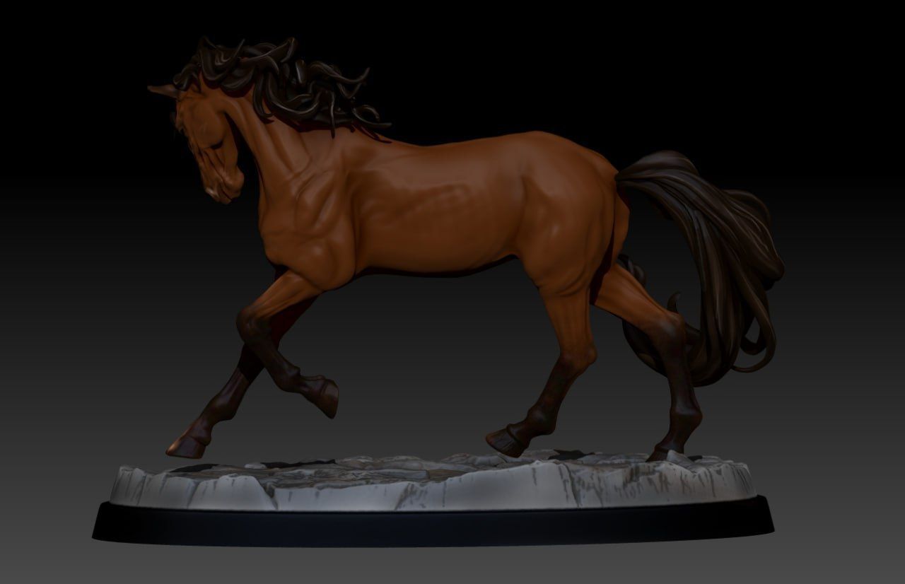 3D Horse Model - Mustang Statue M17 3D print model_2
