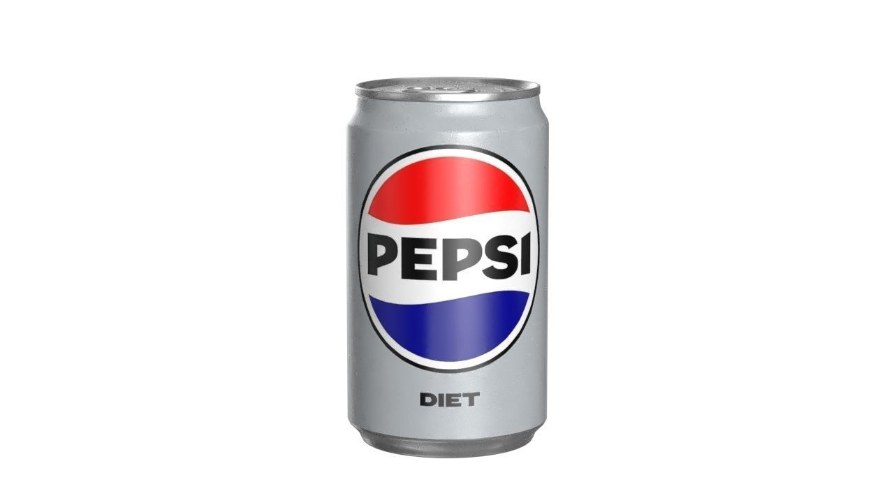 Pepsi Diet Drink Can Sleek 200ml 03 Low-poly 3D model_9