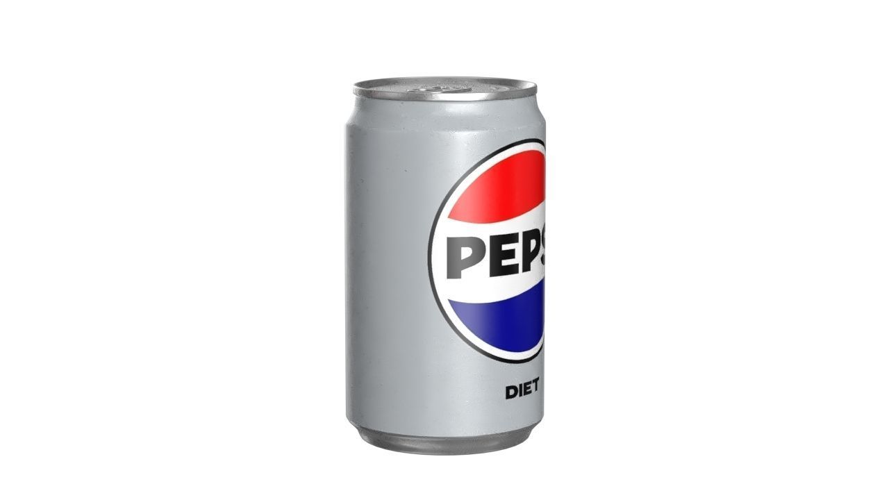 Pepsi Diet Drink Can Sleek 200ml 03 Low-poly 3D model_1